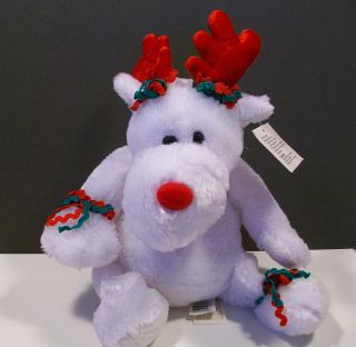 Dan Dee Collectors Choice White Plush Reindeer Holiday Trim 8