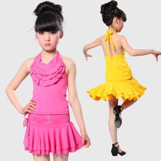  Ballroom Dance Girls Dancewear Costume Princess Dress Tutus