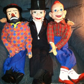 Ventriloquist Doll Lot Charlie McCarthy Howdy Doody and Emmett Kelly