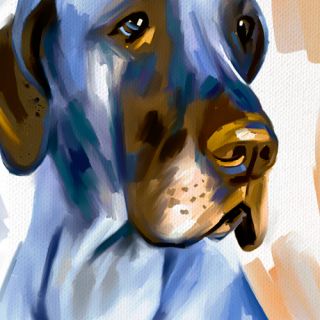 Great Dane Dog Portrait Original Painting Canvas Art Giclee Print