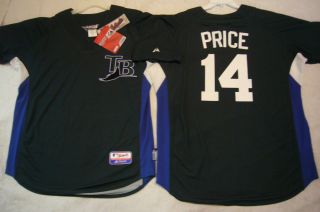 Majestic Tampa Bay Rays David Price Authentic BP Jersey Green Any Size