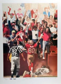 Signed Jerry Rice Lithograph Limited Edition of 950 17x23 PSA DNA