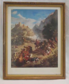 Eugene Delacroix Framed Art Arabs Skirmishing in the Mountains 12 x 15