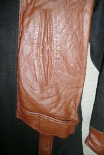 Originl Vtg 20s 1930s Mens Gangster Thug Wool Leather Coat Jacket w