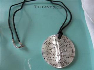 Tiffany Co Notes Mother of Pearl Pendant Necklace Large