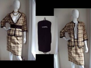 Chanel Numbered Haute Couture Vintage 1950s Tweed Jacket Blazer Skirt