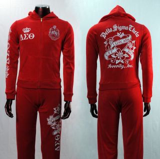 Delta Sigma Theta Red Long Sleeve Warm Up Suite L 3XL