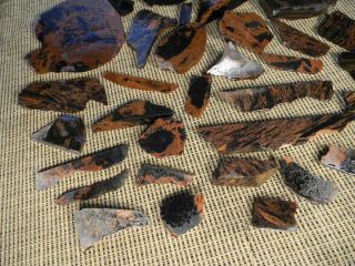 Pound Lot of Davis Creek Tri Flow Obsidian END CUTS for Knapping or