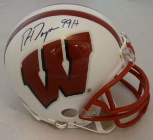 Ron Dayne Autographed Signed Wisconsin Badgers Mini Helmet w 99
