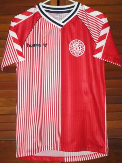 Vtg Hummel Denmark Laudrup Mexico 86 Soccer Jersey Football Shirt