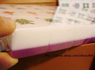 Full Sz Mahjong Game Set Heavy Tiles w Eng Menu Purple
