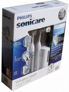 Philips Sonicare Toothbrush UV Healthy White Platinum Rechargeable Set