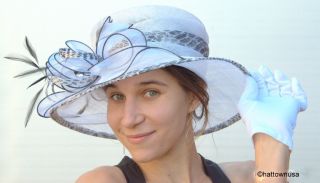 Womens Hat Kentucky Derby Hat Sinamay Straw Animal Print Trim