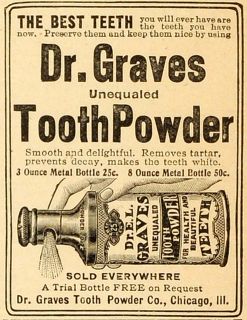  dr graves unequaled tooth powder dentifrice dental teeth care chicago