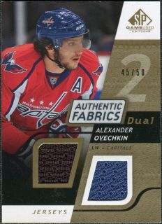  SP Game Used Dual Authentic Fabrics Gold #AFAO Alexander Ovechkin /50