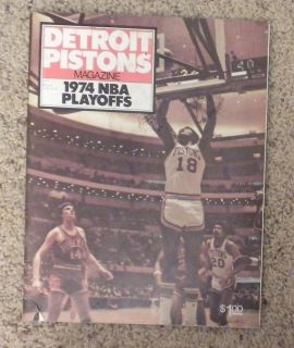 1973 74 Chicago Bulls vs Detroit Pistons Playoff Program Rowe Cover