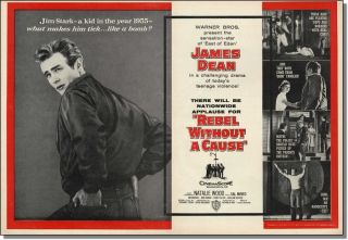 1955 James Dean ~ Rebel Without A Cause ~ 2 page movie promo ad