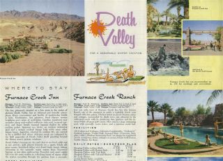 1959 Death Valley California Tourism Brochure Furnace Creek Inn Ranch