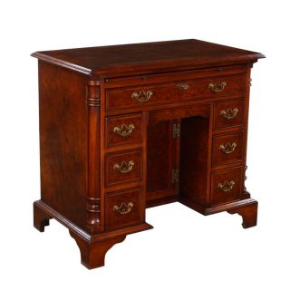 Queen Anne Burr Walnut Elegant Writing Table Desk