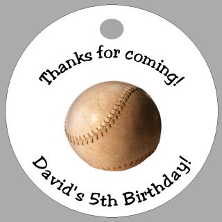 Baseball Sports 20 Personalized Favor Tags Birthday