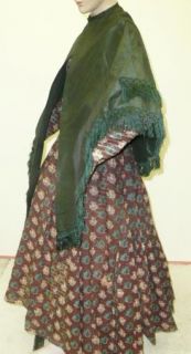 Orig 1850 1860 Silk Shawl Mantle Cape 4 Victorian Civil War Dress