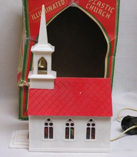 Vintage Christmas Glolite Corp. Illuminated Church in OB 1950s