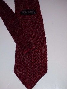 250 Tom Ford Red Open Knit Mens Woven Silk Luxury Tie