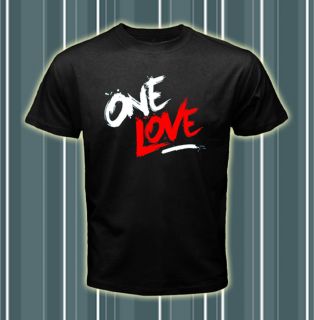 One Love Dj David Guetta Logos Men Black T shirt tee Size S 2XL