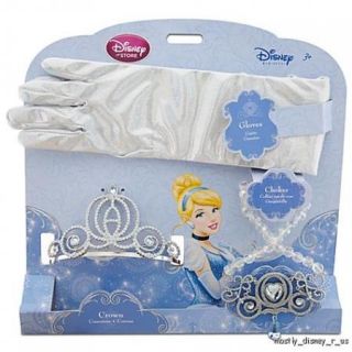New  Deluxe Cinderella Costume Tiara Gloves Choker