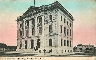 ND Devils Lake Government Building mailed 1910 K14215