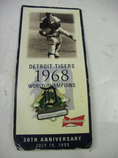 1968 Detroit Tigers World Series Championship 30th Anniversary Pin