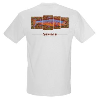 Sale 2011 Simms DeYoung Brown Trout 4 Panel SS Tee Medium White Sale