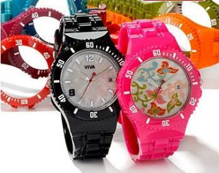  by Renato Interchangeable Colorful 8 Strap 2 Watch Dial Set