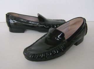 Talbots Womens Classic Black Patent Leather Loafer Shoes 5 M