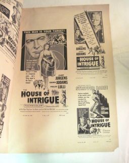 Movie Pressbook The House of Intrigue 1956 Dawn Addams