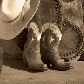 End of The Day by Robert Dawson Open Edtion Paper Print Western Boots