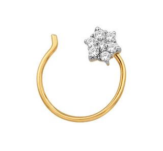 25ctw DIAMOND 14k GOLD NOSE PIN FOR WEDDING/ANNIVERSARY/PARTY