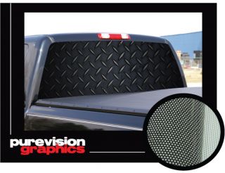 Black Diamond Plate 22 x 65 Rear Window Graphic Truck