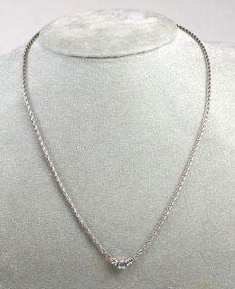 20 Carat 14k White Gold Solitaire Diamond Pendant Necklace
