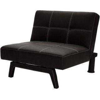 Delaney Large Chair Lounge Recliner Seat Couch Sofa Black Faux Leather