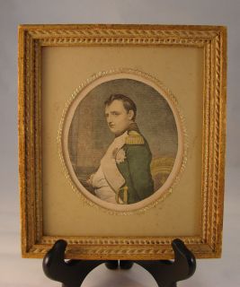 Framed Colored Etching of Napoleon Image by Paul Delaroche
