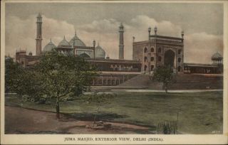 Delhi India Juma Masjid c1910 Postcard