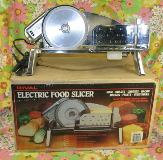 DELI STYLE Vintage Chrome RIVAL Electric Food Slicer Model 1101E BULK