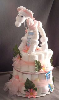 Giraffe Baby Shower Gift Diaper Cake Centerpiece