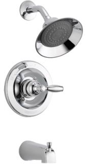 Delta Peerless Brushed Nickel Single Lever Handle Tub Shower Faucet