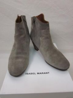 Isabel Marant Dicker Taupe Calf Suede Ankle Booties Boots Sz 40 10 w