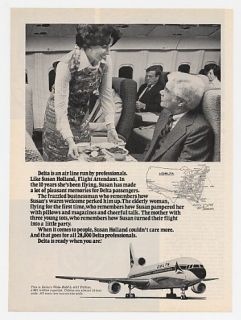 1977 Delta Airlines Flight Attendant Susan Holland Ad
