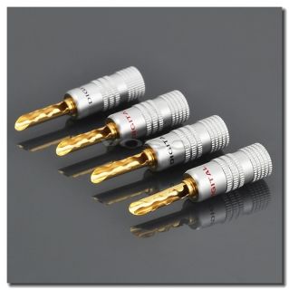  Gold Plated Audio Speaker Cable 4mm Z Type Screw Banana Plug US