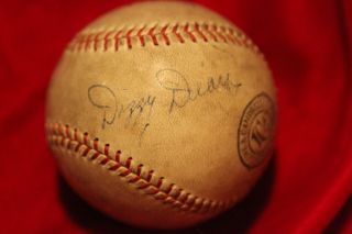 Dizzy Dean Paul Dean autographed Lowe Campbell baseball c 1935 used