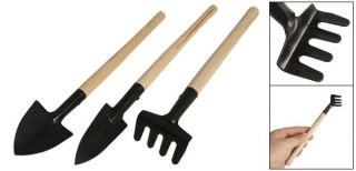 Handle Grip Rake w 2 Digging Shovels Garden Tools Set